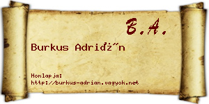 Burkus Adrián névjegykártya
