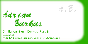 adrian burkus business card